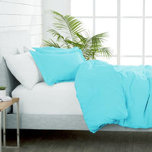 Load image into Gallery viewer, Wrinkle Resistant Egyptian Comfort Duvet Cover Set King: Cool Duck Egg Blue
