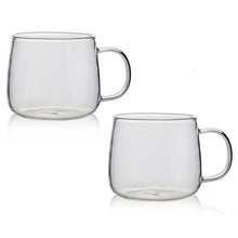 Load image into Gallery viewer, Coffee Cup Glass Set of 2 Heat Resistant Borosilicate
