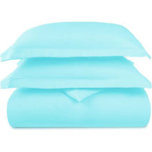 Load image into Gallery viewer, Wrinkle Resistant Egyptian Comfort Duvet Cover Set King: Cool Duck Egg Blue
