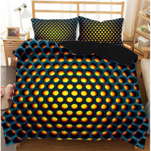 Load image into Gallery viewer, Chromacool 3D Printed Double Bed Duvet Cover Set Yellow/Black
