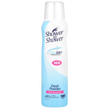 Shower to Shower Anti-Perspirant 150ml Fresh Powder Buy Online in Zimbabwe thedailysale.shop