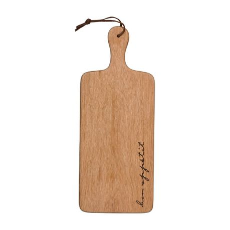 Weathered Oak Paddle Serving Board with Bon Appetit Design Buy Online in Zimbabwe thedailysale.shop