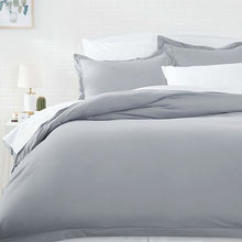 Load image into Gallery viewer, Wrinkle Resistant Luxury Hotel Duvet Cover Set Double Cool Light Grey
