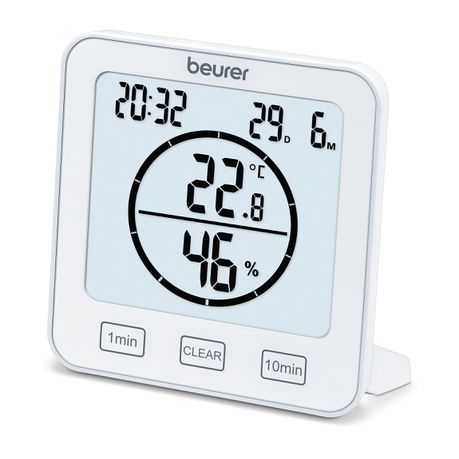 Beurer Thermo Hygrometer: Temperature, Humidity, Date, Time, Timer - HM 22