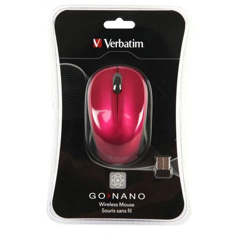 Verbatim GO NANO Wireless Mouse - Hot Pink