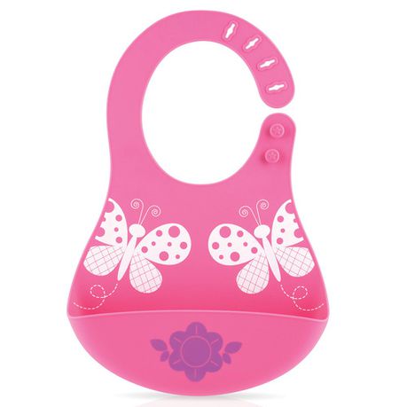 Nuby Silicone Catch All Bib - Pink Buy Online in Zimbabwe thedailysale.shop