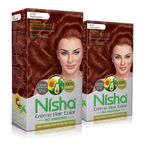 Nisha Creme Hair Colour Pack Brush and Conditioner Mahogany 5.5 - 2 Pack Buy Online in Zimbabwe thedailysale.shop