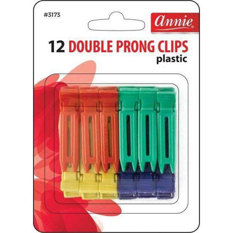 ANN03173 - Annie - Double Prong Clips 12Ct Asst Color - 6 Pack