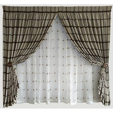 Load image into Gallery viewer, Curtain Set - 5m Hotel Square + 1801 Linen Embroidered Voile
