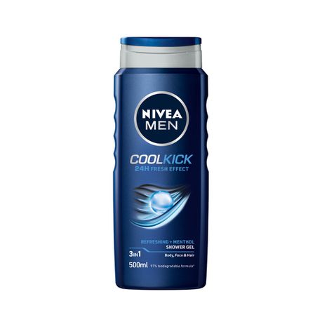 NIVEA MEN Cool Kick Shower Gel/Body Wash - 500ml Buy Online in Zimbabwe thedailysale.shop