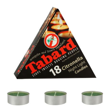 Tabard Citronella Night Light Candles-18 Tea Light Candles DL073 Buy Online in Zimbabwe thedailysale.shop