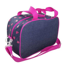 Load image into Gallery viewer, Barbie Denim Hearts Holdall
