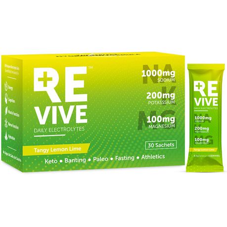 REVIVE Sugar-Free Daily Electrolytes | 30 Sachets - Tangy Lemon Lime Buy Online in Zimbabwe thedailysale.shop