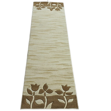 Load image into Gallery viewer, Embossed Turkish Carpet Runner - Cream/Brown - 80x300cm (0079)
