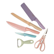 Load image into Gallery viewer, Hestia 6 Piece Non-Stick Kitchen Knife Set – Pastel
