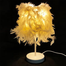 Load image into Gallery viewer, GagaFast Modern Creative Feather Shade Table Lamp Bedside Decoration Light
