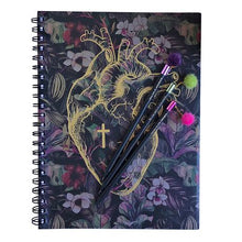 Load image into Gallery viewer, SOKHO Christian Inspired Gifting Heart of Gold Girls A4 Notebook &amp; Pencils
