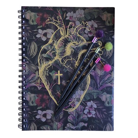 SOKHO Christian Inspired Gifting Heart of Gold Girls A4 Notebook & Pencils