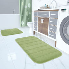 Load image into Gallery viewer, Luxury Memory Foam Bathroom Bath Mat Quick Dry Non Slip Light Green XL
