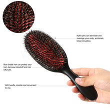 Load image into Gallery viewer, Boar &amp; Nylon Bristle Brush Wet/Dry Hair Smooth Massage Detangling
