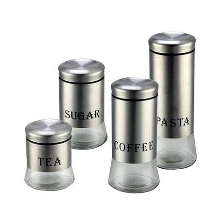 DH - 4 pcs Canister Set with Print Buy Online in Zimbabwe thedailysale.shop