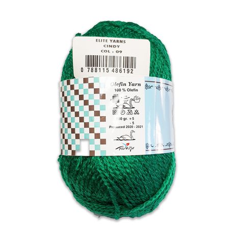 Cindy Olefin Yarn 100g Pack of 5 - Pine Green - CND09