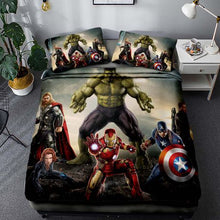 Load image into Gallery viewer, Avengers / HULK 3D Printed Double Bed Duvet Cover Set
