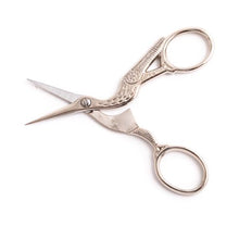 Load image into Gallery viewer, Kellermann 3 Swords Stork Embroidery Scissors Nickel Plated BS 1632 N
