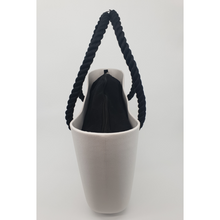 Load image into Gallery viewer, Eva Classic Handbag White, Black inner, Black rope
