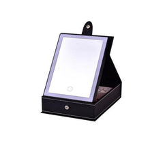 Load image into Gallery viewer, Jewelry Box Organize with USB Lighted Makeup Mirror - Black
