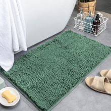 Load image into Gallery viewer, Chenille Microfibre Luxury Bathroom Bath Mat Quick Dry Dark Green Large
