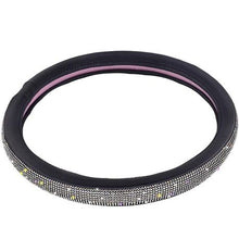 Load image into Gallery viewer, Steering Wheel Cover with Bling Bling Crystal Rhinestones -15 Inch
