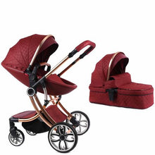 Load image into Gallery viewer, 2 in 1 Luxury Pram Baby Stroller BB-24 RED
