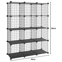 Load image into Gallery viewer, Knight 12 Cube Stackable Wire Mesh Shelf Cubic Storage for Home Office
