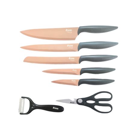 Condere 7-Piece Titanum Coating Knife Set - Dark green/Copper