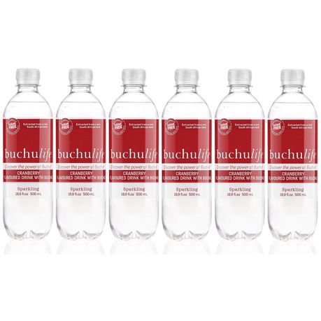 Buchulife Sparkling Herbal Water - Buchu & Cranberry - 6 Pack