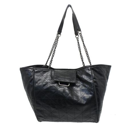 Blackcherry Quilted Trapezze Tote-Black