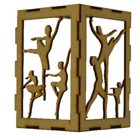 Candle Holder Decorative Lantern Dancing Ballerinas Shadow Box