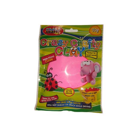 Crazy Crafty Clay 50g - Bright Pink (Col. 6) Buy Online in Zimbabwe thedailysale.shop