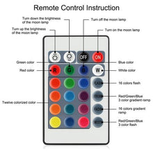 Load image into Gallery viewer, 16 Color 3D Moon Lamp With Remote - 13Cm
