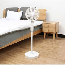 Load image into Gallery viewer, 3 Segment Height Adjustable LED Lights USB Rechargeable Standing Fan-White
