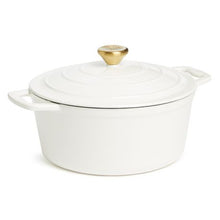 Load image into Gallery viewer, George &amp; Mason - 25cm Round Enamel Cast Iron Casserole - Cream
