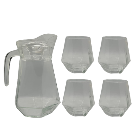 CSO - Deli Glassware Jug & 4 Piece Glass Set Buy Online in Zimbabwe thedailysale.shop