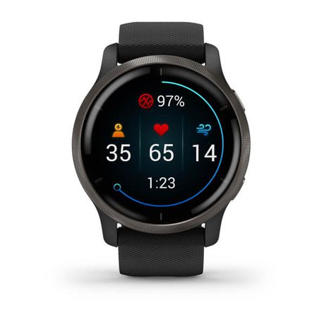 Garmin Venu 2 Smartwatch - Slate Bezel with Black Case and Silicone Band Buy Online in Zimbabwe thedailysale.shop