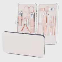 Load image into Gallery viewer, 12 Piece Quality Manicure &amp; Pedicure Set Nail Clipper Kit - Rose Gold
