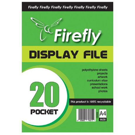 Firefly Pocket File 20 Page A4 (Display Book)