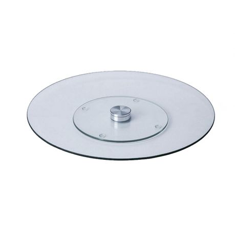 35cm Tempered Glass Lazy Suzan - Round Turntable - Rotating Serving Tray Buy Online in Zimbabwe thedailysale.shop