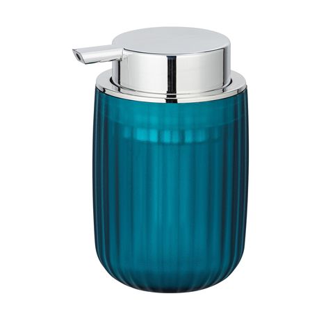 Wenko - Soap Dispenser - Agropoli Range - Petrol Blue - Frosted Plastic