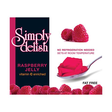 Simply Delish - Jelly - Raspberry - Fat Free - Vegan - 6 pack