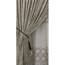 Load image into Gallery viewer, Curtain Set - 5,5m Vmate WATERFALL TAPE + 5m 18108 Linen Embroidered Voile
